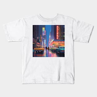 Neo Tokyo city aesthetic Kids T-Shirt